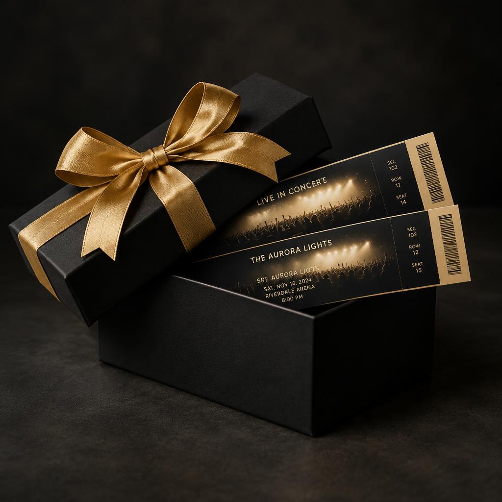 Gift box with concert tickets